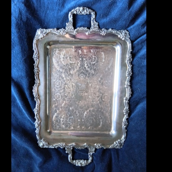 Wallace Silversmiths Sheridan Silver Plated Butler Serving Tray 25x16